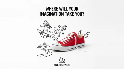 A minimalist and creative advertisement set on a pure white background. A real [real object] combined with hand-drawn black ink doodles, with loose and playful lines. The doodle depicts: [doodle concept and interaction: interacting with the object in a clever, imaginative way]. Add bold black [ad copy] text at the top or center. Place the [brand logo] clearly at the bottom. The visual should be clean, fun, high-contrast, and cleverly conceived.